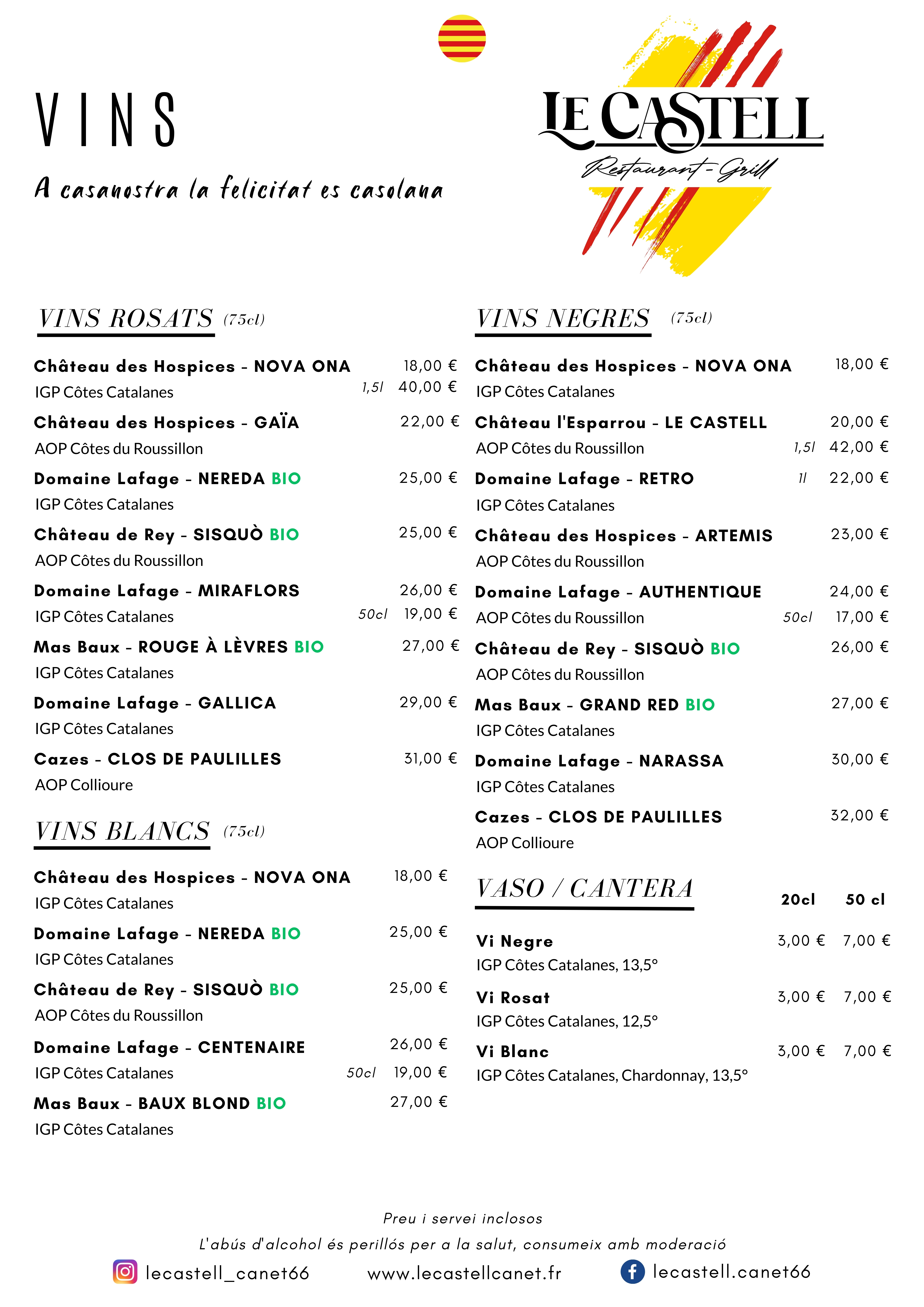 carta de vins