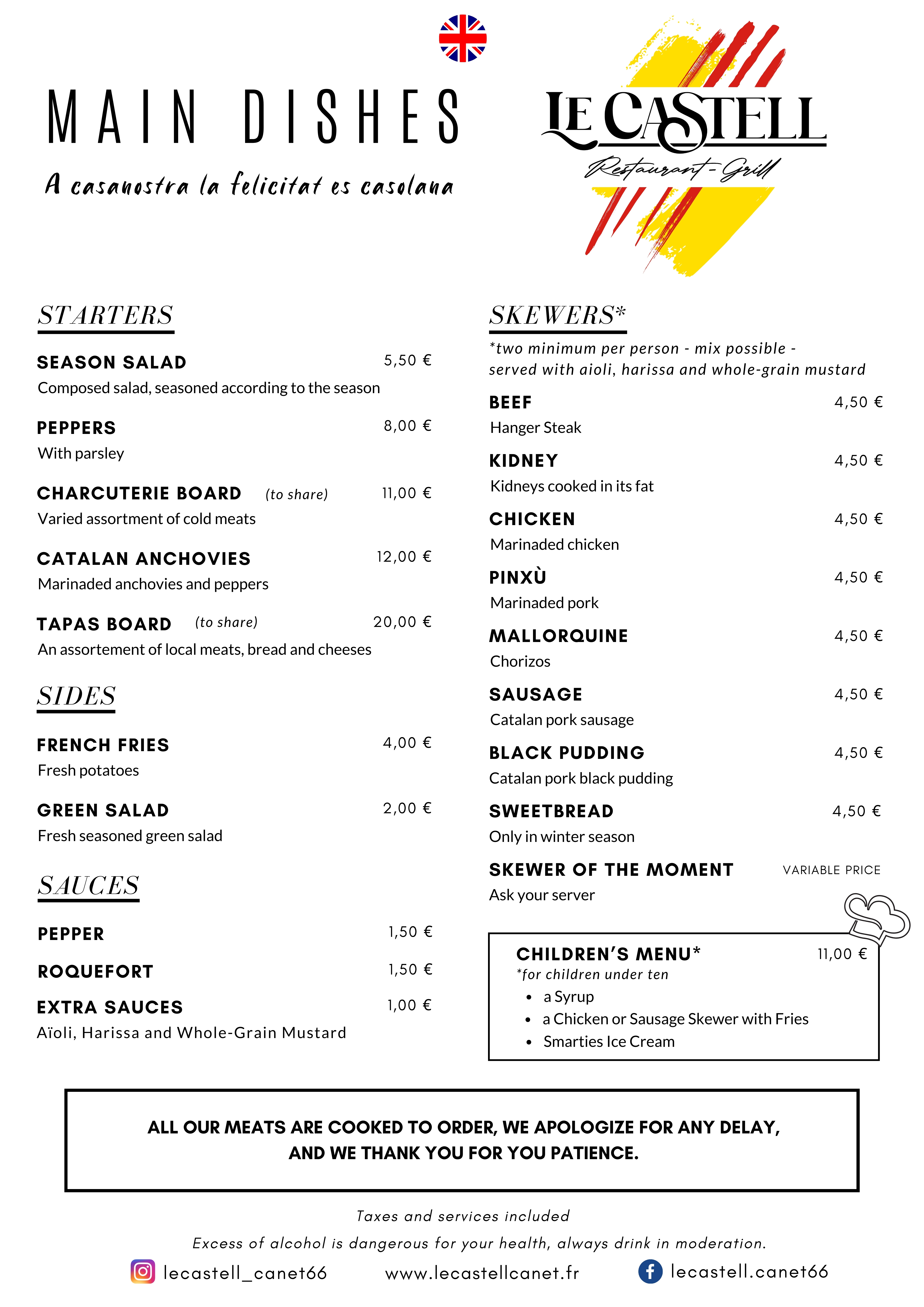 Dishes card