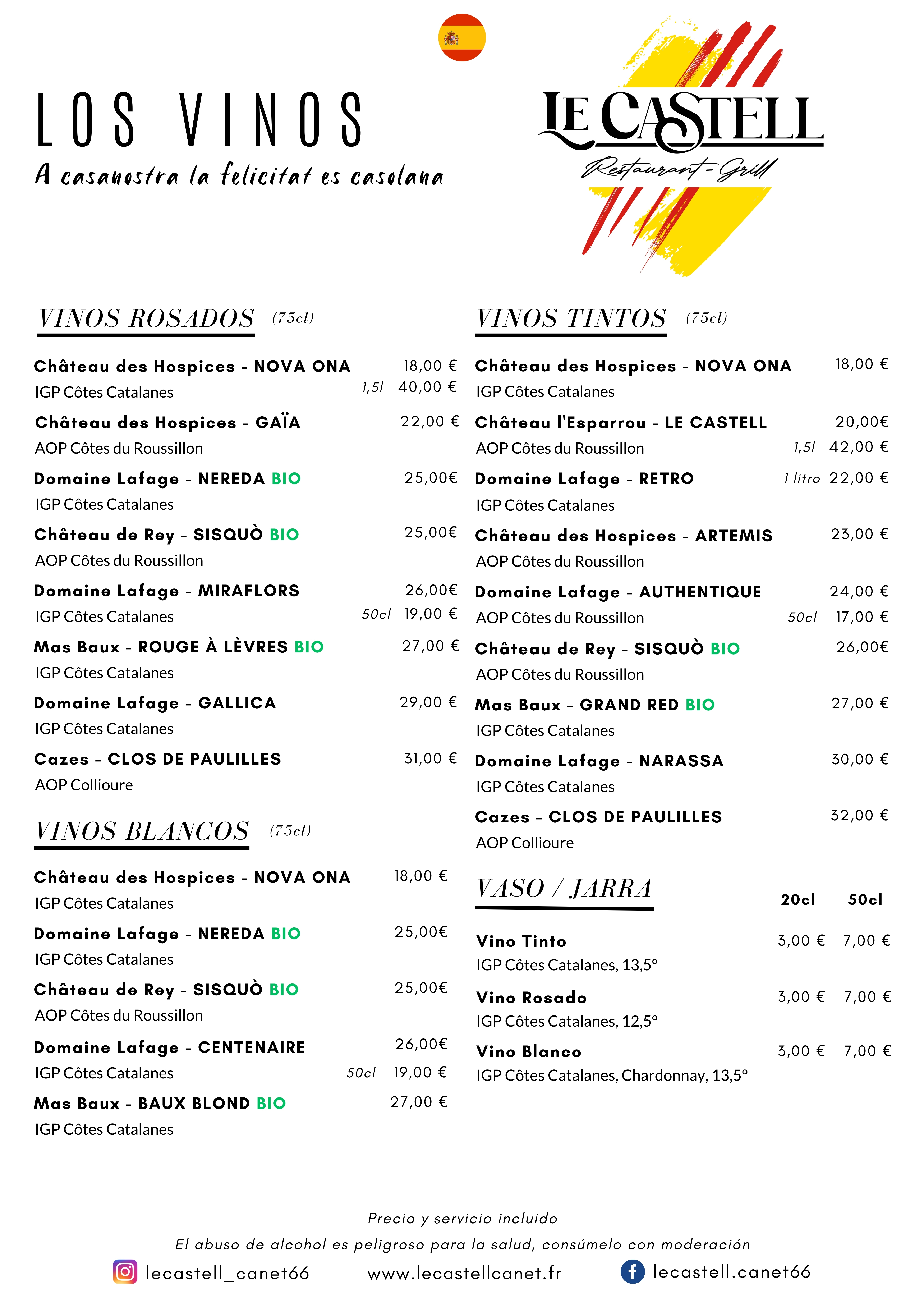Lista de vinos